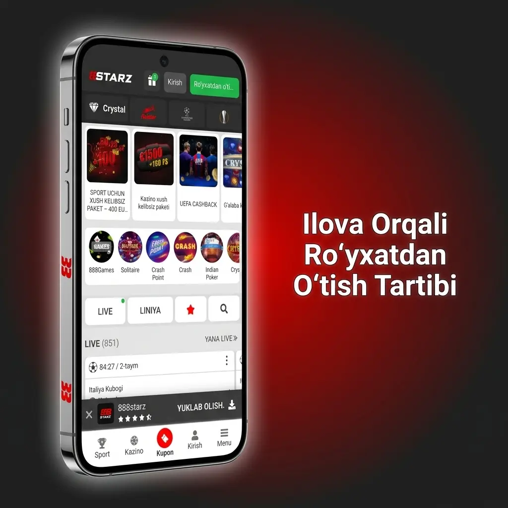 888starz ilovasi orqali ro'yxatdan o'tish: elektron pochta yoki telefon raqami bilan hisob ochish tartibi