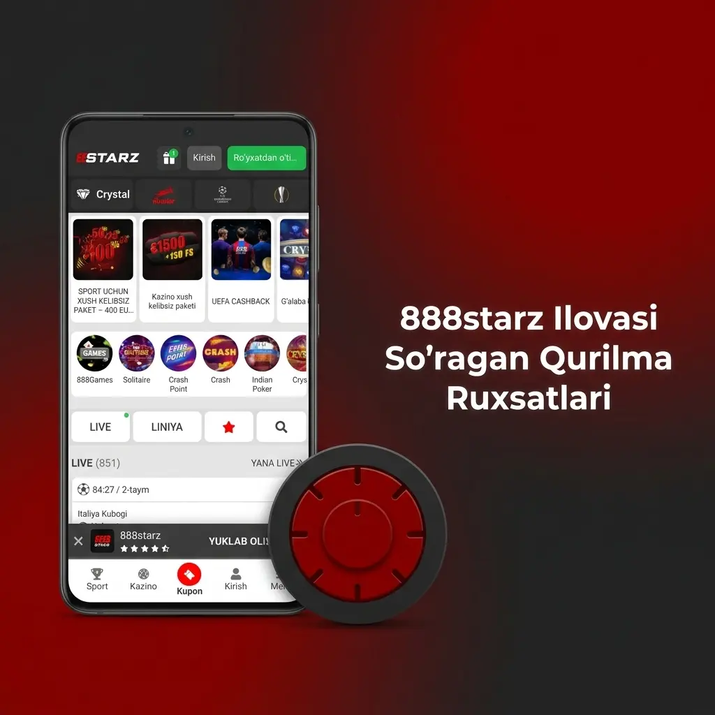 888starz ilovasi Android qurilmada so'raydigan ruxsatlar: internet, kamera, xotira va bildirishnomalar