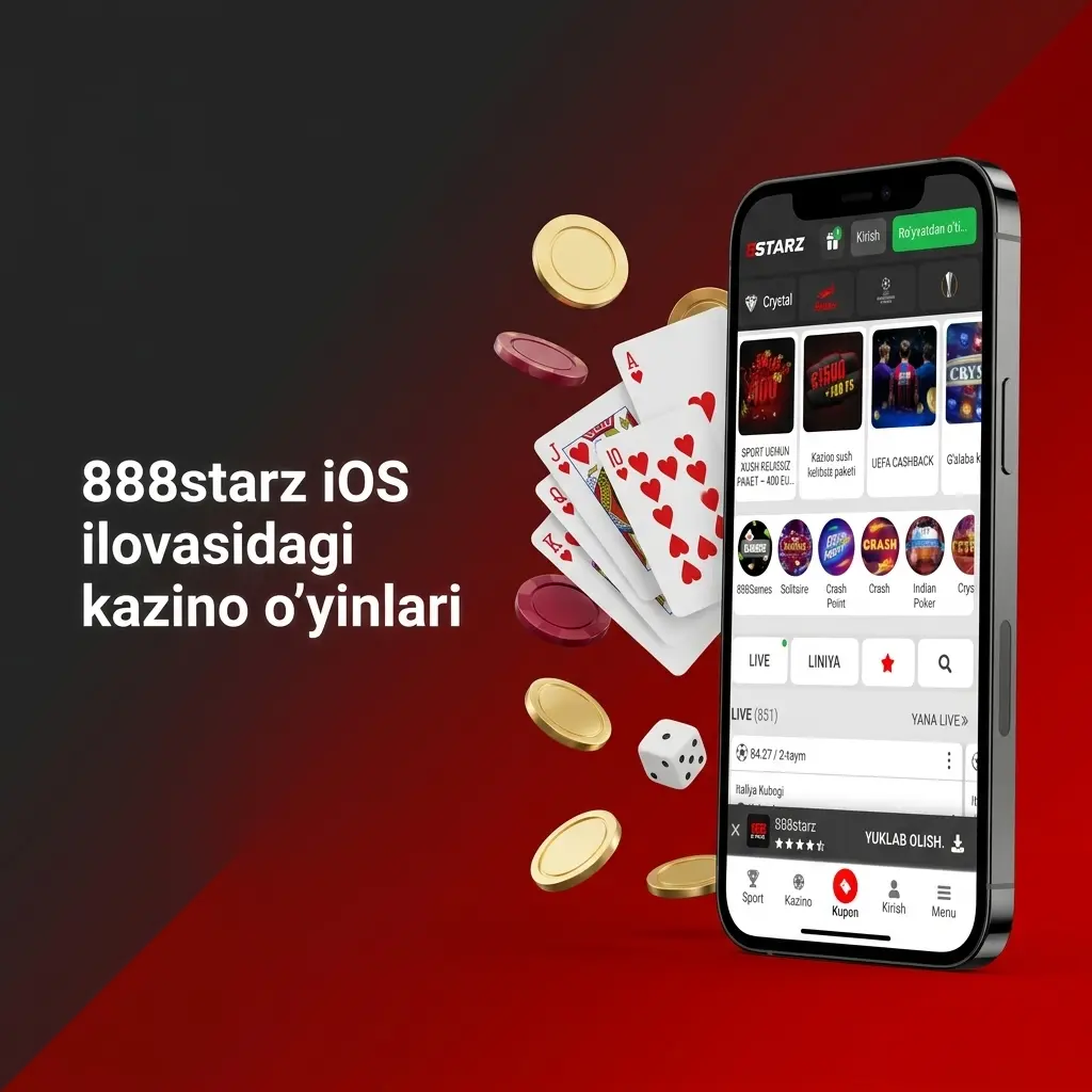 888starz iOS ilovasida 9000 dan ortiq kazino o'yinlari: slotlar, jonli diler va video poker