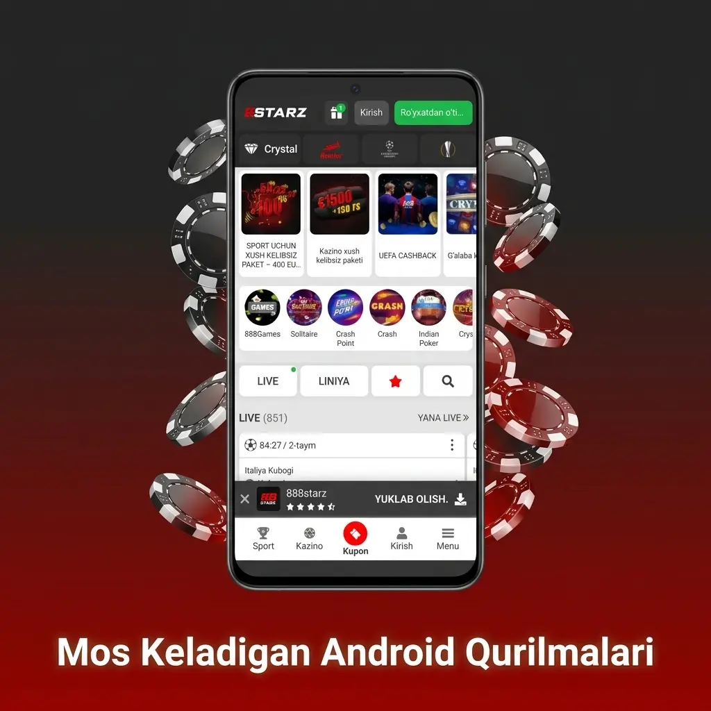 888starz ilovasi bilan mos keladigan Android qurilmalari: Samsung, Xiaomi, Realme va boshqalar