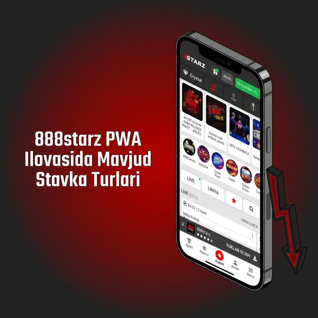 888starz PWA ilovasida mavjud stavka turlari: oddiy, ekspress, tizim, jonli va long-term stavkalar