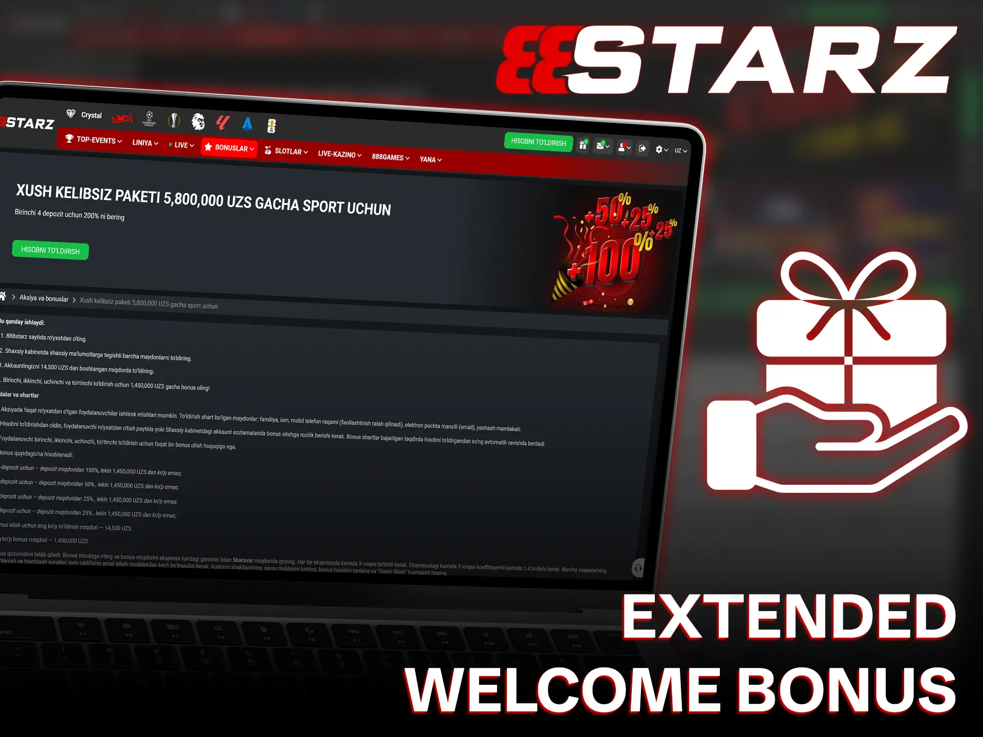 888starz saytida ajoyib bonus oling.