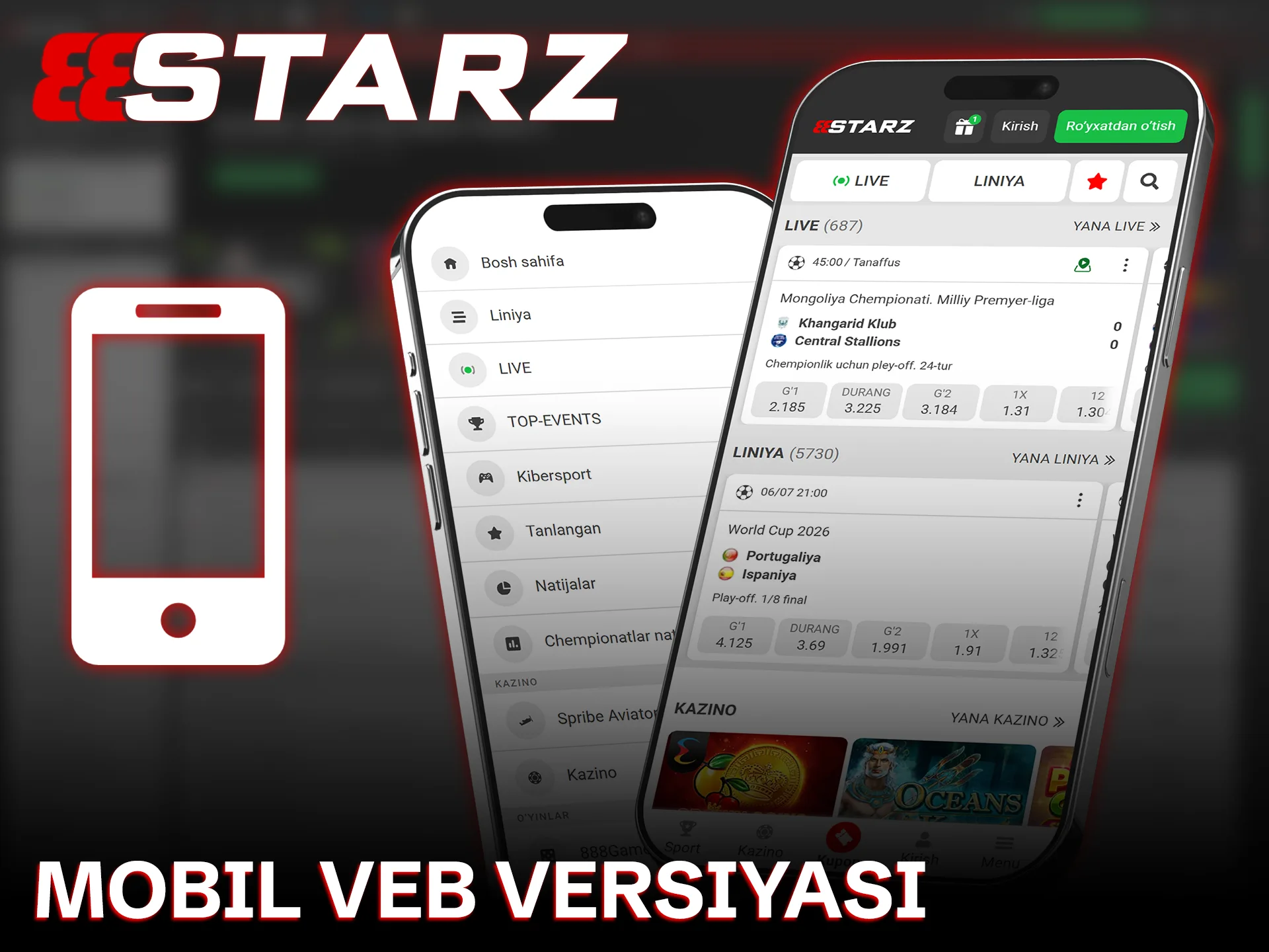 888starz kazinosiga tez kirish uchun qulay mobil versiyadan foydalaning.