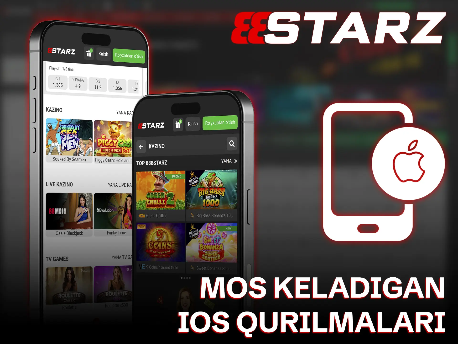 888starz iOS ilovasi telefoningizda ishlashini tekshirib, garov qo'ying.