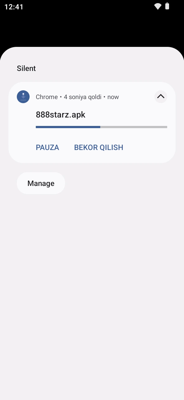 888starz ilovasi yangilash fayllari to'liq yuklanishini kuting va tayyorlaning.