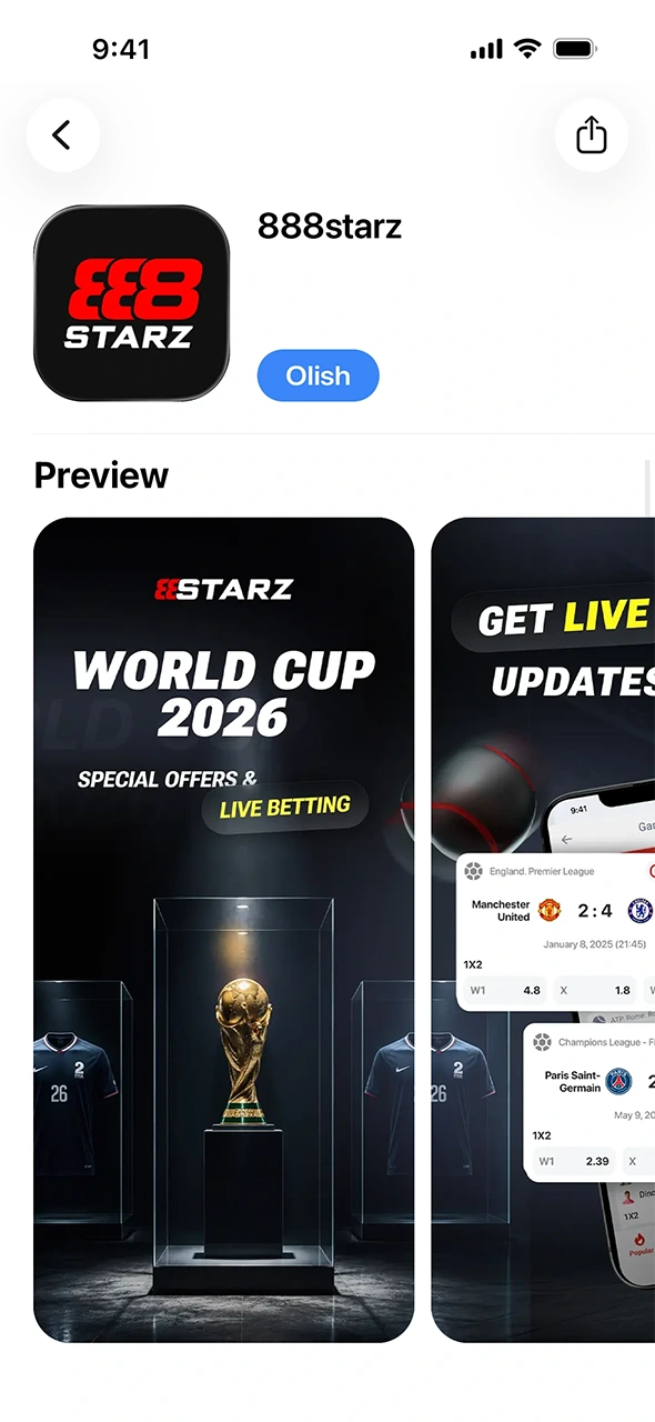 iOS do'koniga kiring va 888starz ilovasini izlab toping.