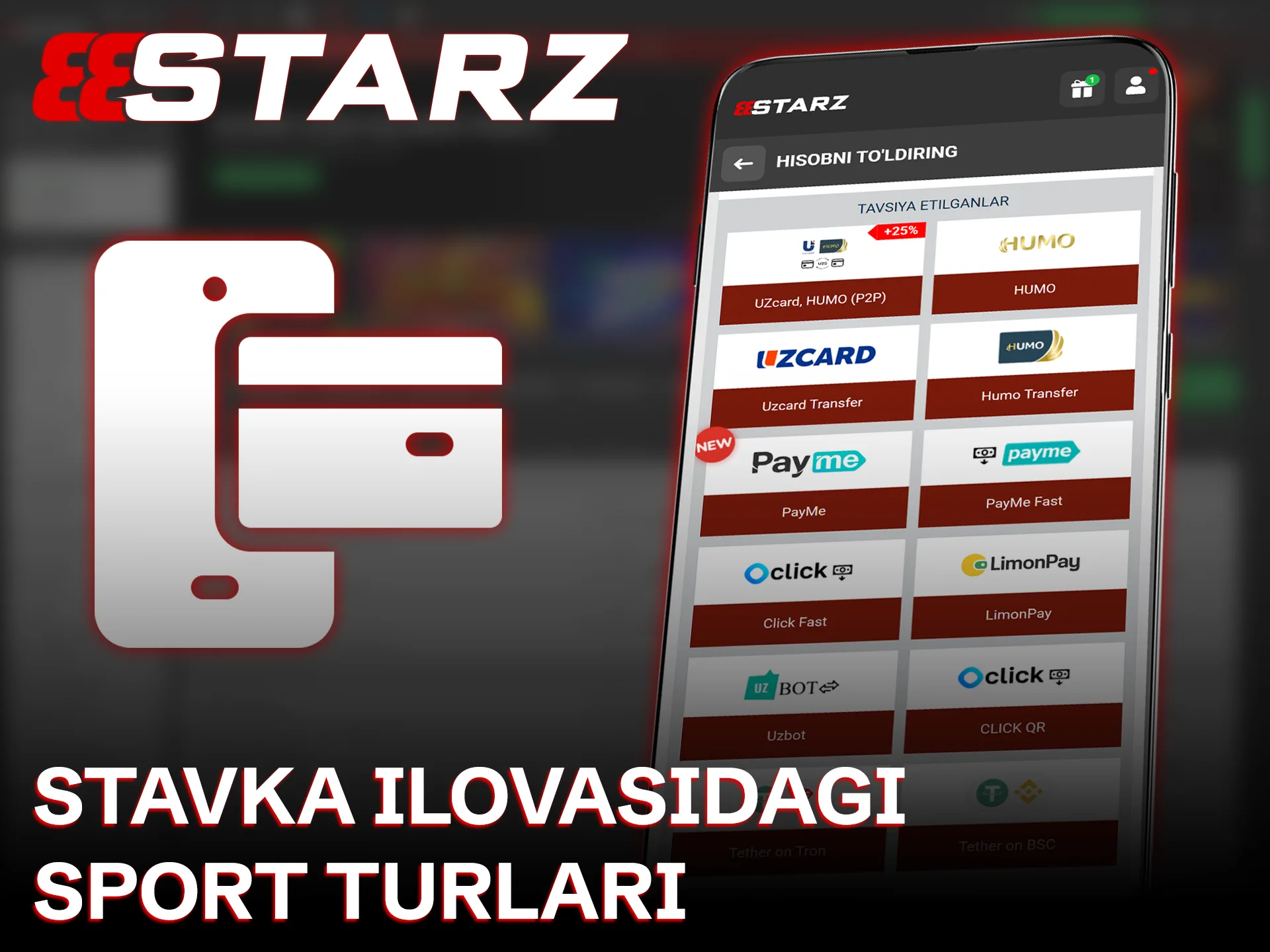Qulay to'lov usullaridan foydalanib 888starz ilovasida hisobingizni to'ldiring va o'ynang.